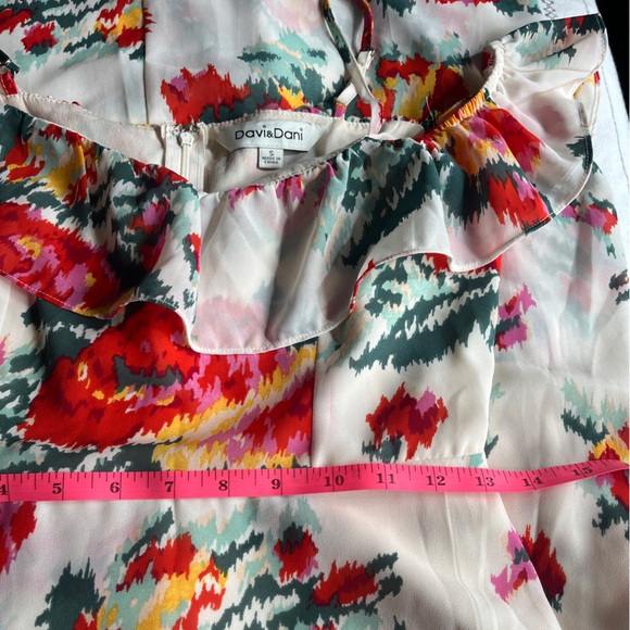 DAVI & DANI Full Length Floral Maxi High-Low Dress, Size Small - Picture 6 of 8